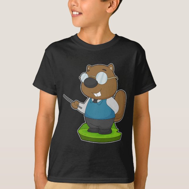 T-shirt Lunettes pour enseignants de castor (Devant)
