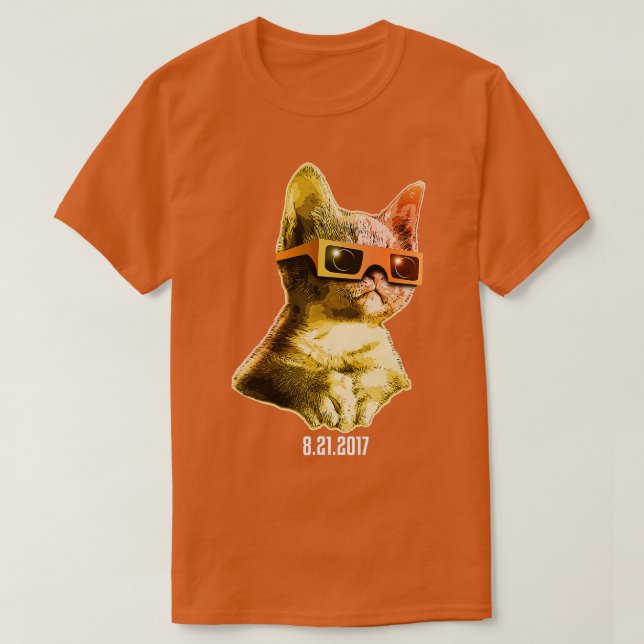T-shirt Lunettes solaires Cat Éclipse 2017 Éclipse solaire (Design devant)