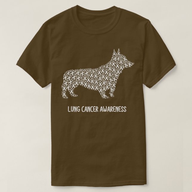 T-shirt Lung Cancer Awareness White Ribbon Survivor- Dog W (Design devant)