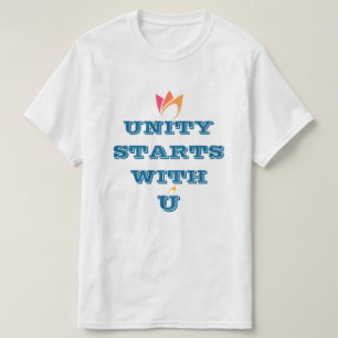 T-shirt L'UNITÉ COMMENCE AVEC VOUS (feu orange à rose) per