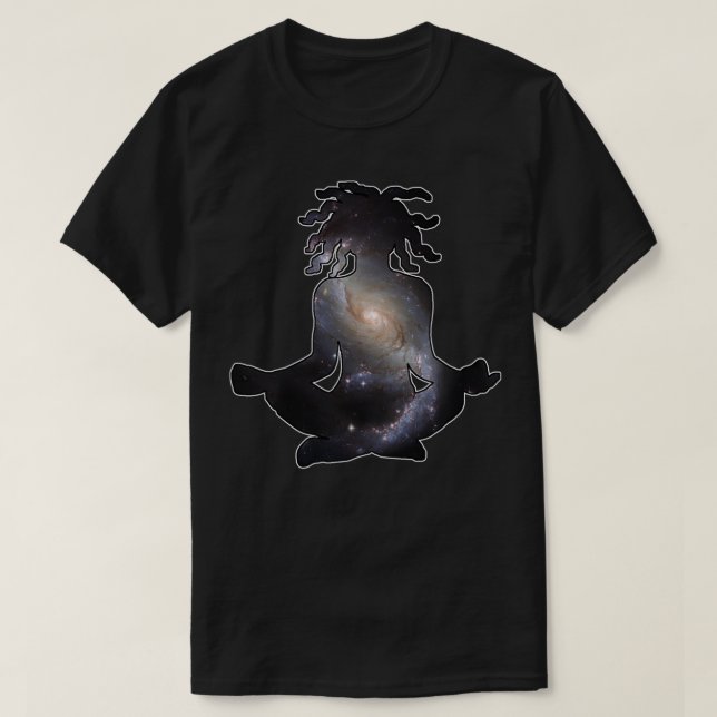 T-shirt L'Univers Dans La Méditation Assis (Design devant)