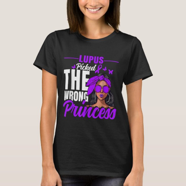 T-shirt Lupus Cked The Wrong Princess - Warrior Lupus Awar (Devant)