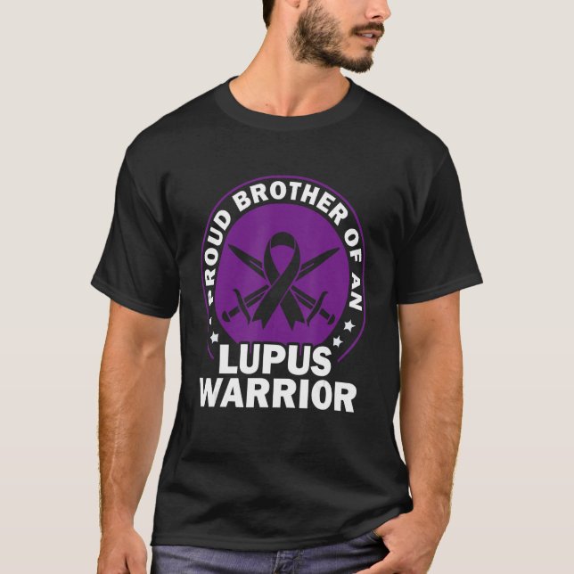 T-shirt Lupus Sensibilisation Fière Frère D'Un Guerrier Lu (Devant)