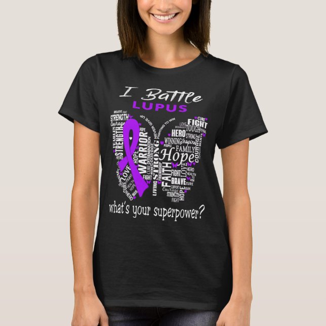 T-shirt Lupus Sensibilisation Mois Ribbon Cadeaux (Devant)