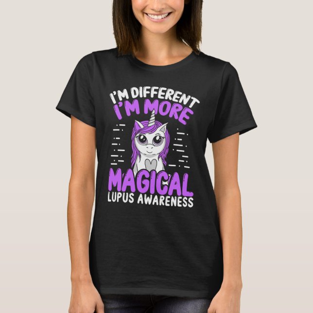 T-shirt Lupus Sensibilisation Unicorne Femmes Violet Ruban (Devant)