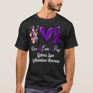 T-shirt Lupus systémique Erythematosus Paix Aimer l'espoir
