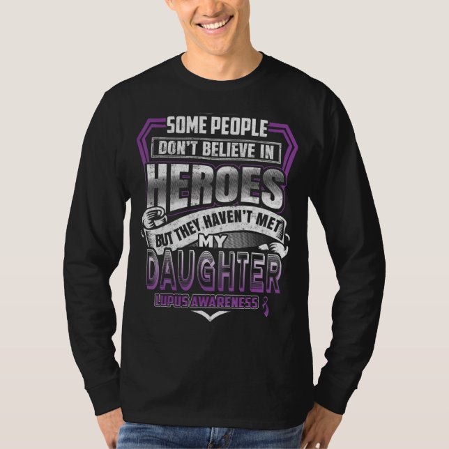 T-shirt Lupus Warrior Violet Sensibilisation Ruban Fière D (Devant)
