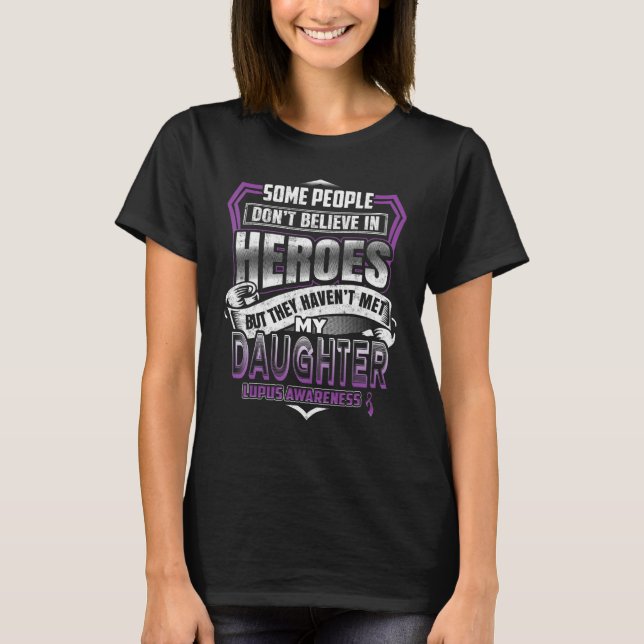 T-shirt Lupus Warrior Violet Sensibilisation Ruban Fière D (Devant)