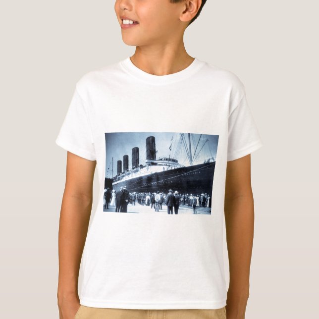 T-shirt Lusitania ancrée dans le ton bleu de New York (Devant)