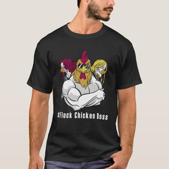 T-shirt Lustiges Chicken Flock Chicken Boss (Devant)