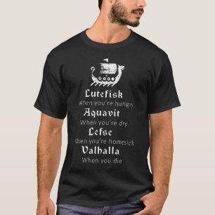 T-shirt Lutefisk Aquavit Lefse Valhalla Viking