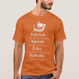 T-shirt Lutefisk Aquavit Lefse Valhalla Viking Scandinavia