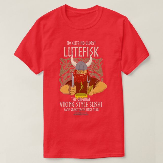 T-shirt Lutefisk Design original Viking Sushi Funny Lutefi (Design devant)