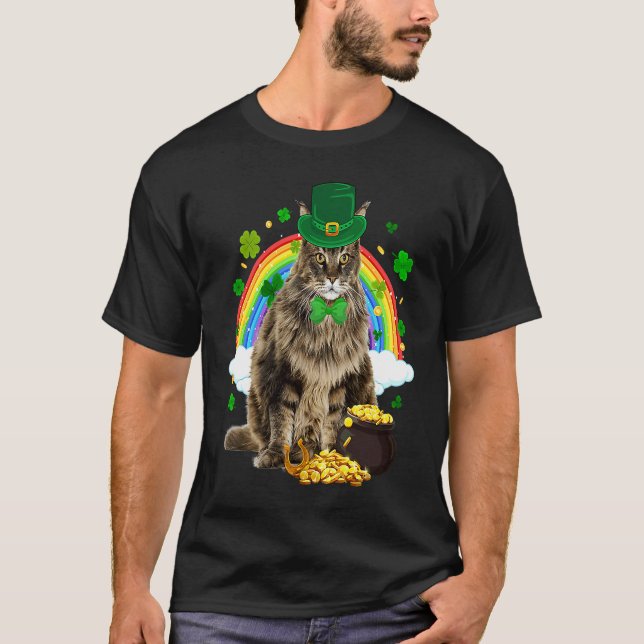T-shirt Lutin Chat Persan Trèfle C Saint Patrick  (Devant)