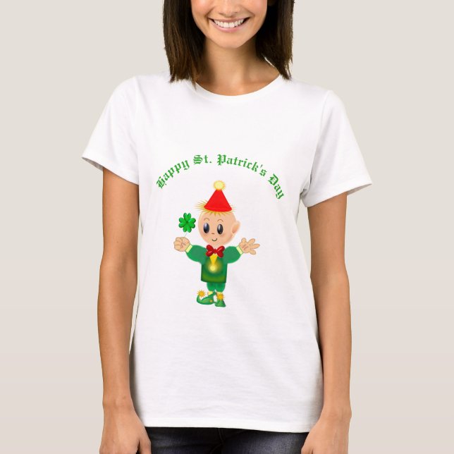 T-shirt Lutin de la Saint-Patrick heureux (Devant)