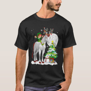 T-shirt Lutin de Noël chevauchant le renne cheval bonhomme