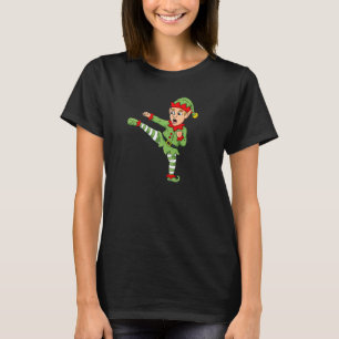 T-shirt Lutin de Noël Karaté Drôle Garçons Fille Enfants F