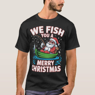 T-shirt Lutin de pêche de Noël Famille Xmas