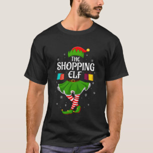 T-shirt Lutin de shopping Noël Famille Filles Femmes Lutin