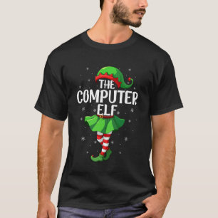 T-shirt Lutin d'ordinateur Noël Filles Femmes Lutin Squad