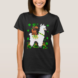 T-shirt Lutin Doxshund à cheval sur un lama Saint-Patrick