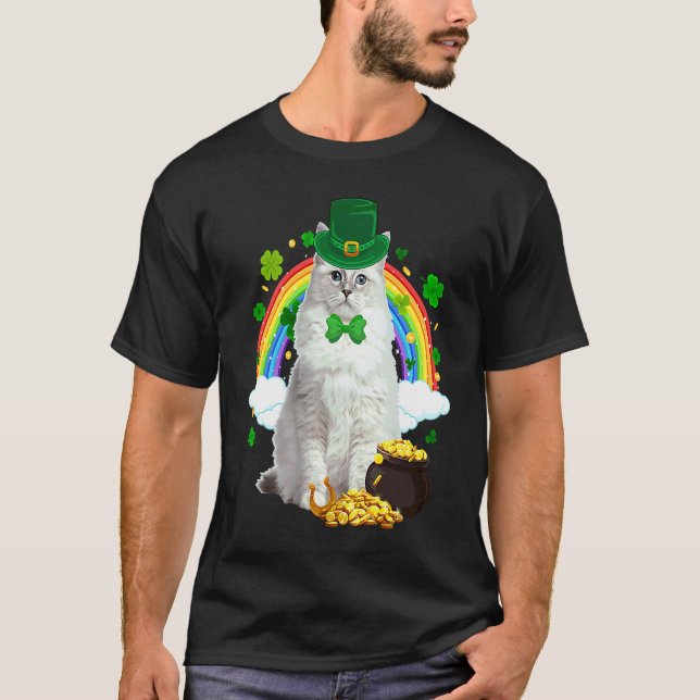 T-shirt Lutin Ragdoll Chat Trèfle C Saint Patrick  (Devant)