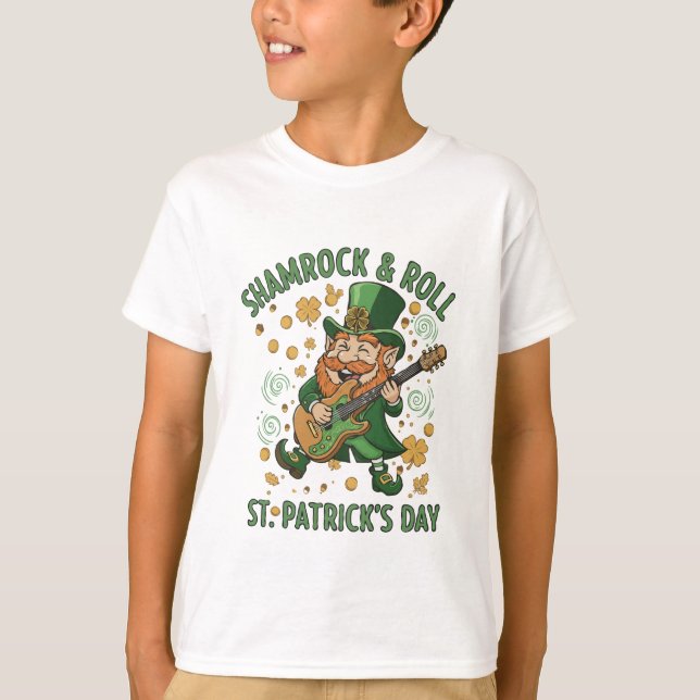 T-shirt Lutin Shamrock & Roll | Drôle de St. Patrick (Devant)