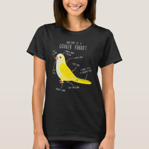 T-shirt Lutino Quaker Parrot Anatomie Mignonne Animaux de