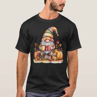 T-shirt Lutins d'automne lisant un livre avec des citrouil