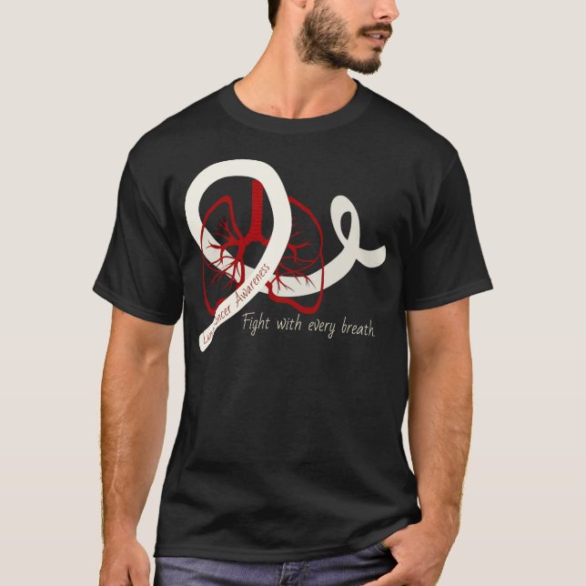T-shirt Lutte contre le cancer du poumon, poumons et ruban (Devant)