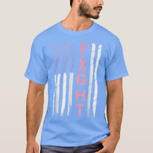 T-shirt Lutte contre le cancer du sein États-Unis Drapeau 