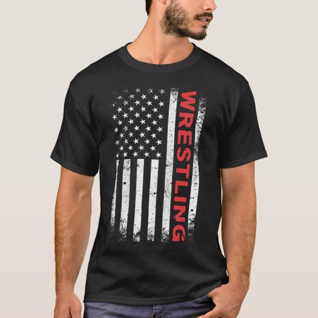 T-shirt Lutte contre le drapeau américain (Devant)