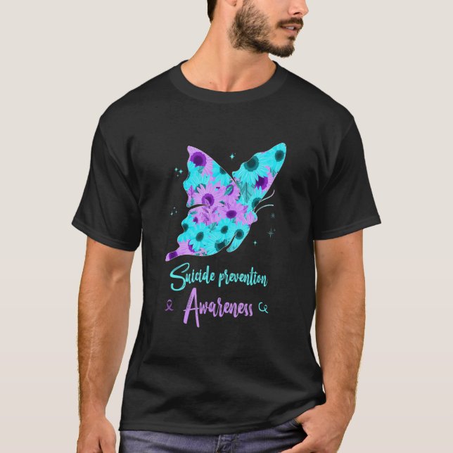 T-shirt Lutte contre le suicide Papillon de sensibilisatio (Devant)