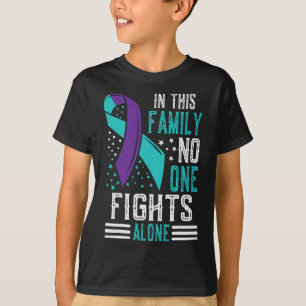 T-shirt Lutte Contre Le Suicide Ribbo Turquoise Et Violet