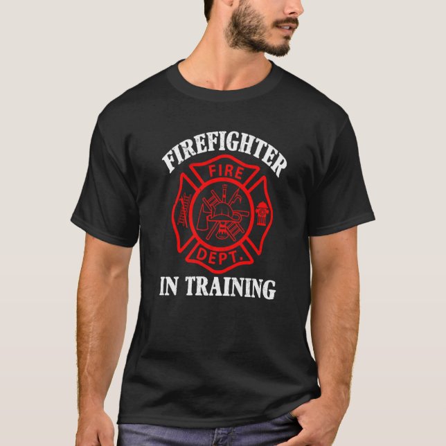T-shirt Lutte Contre Les Incendies Pompier En Formation Fe (Devant)