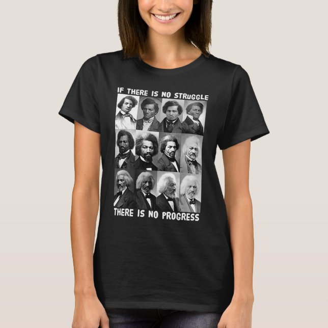 T-shirt Lutte et progrès Vie de Frederick Douglass Bla (Devant)