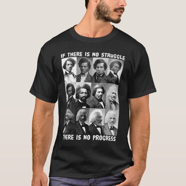 T-shirt Lutte et progrès Vie de Frederick Douglass Bla (Devant)