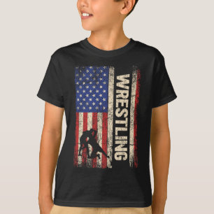 T-shirt Lutte États-Unis Drapeau Chemise Lutte 4ème De J