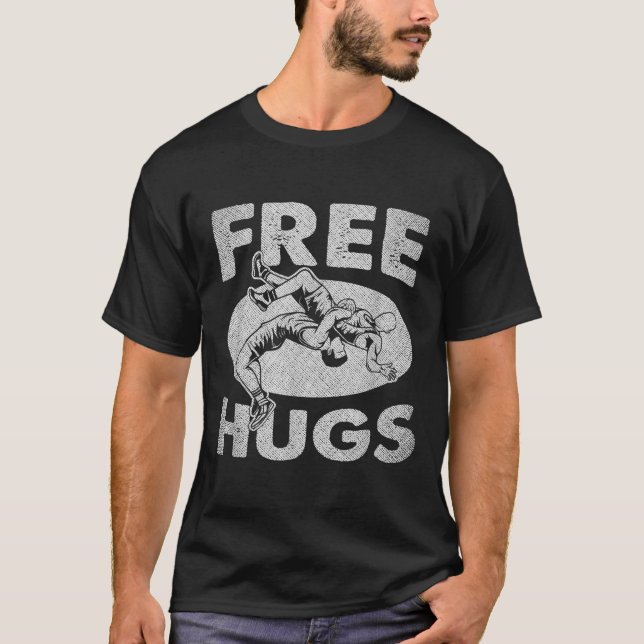 T-shirt Lutte - Funny Free Hugs Lutte (Devant)