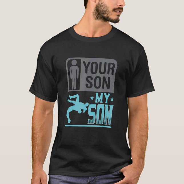 T-shirt Lutte Lutter Votre Fils Mon Fils Lutter Maman D (Devant)