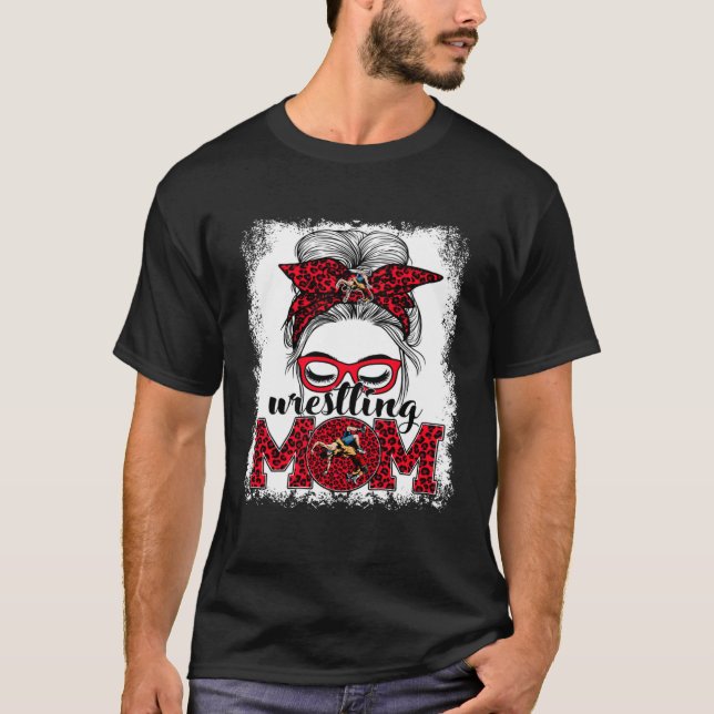 T-shirt Lutte Maman Fête des mères Jour du jeu Messy Bun L (Devant)