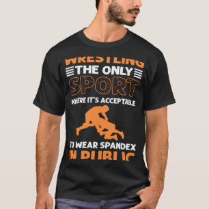 T-shirt Lutte Portant Du Spandex Dans Un Lutteur Public