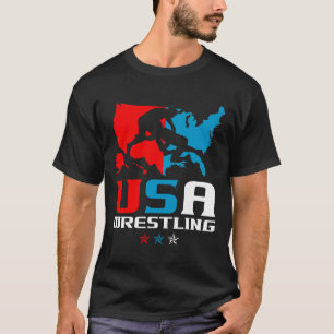 T-shirt Lutte Usa Jour De L'Indépendance Drapeau Américain