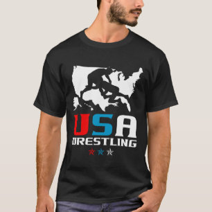 T-shirt Lutte Usa Jour de l'Indépendance Drapeau Américain