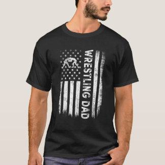 T-shirt Lutte vintage Papa USA Drapeau Rétro Fête des père