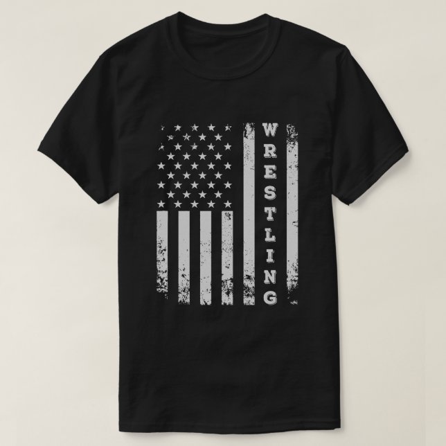 T-shirt Lutter American Flag USA Citation Wrestler (Design devant)