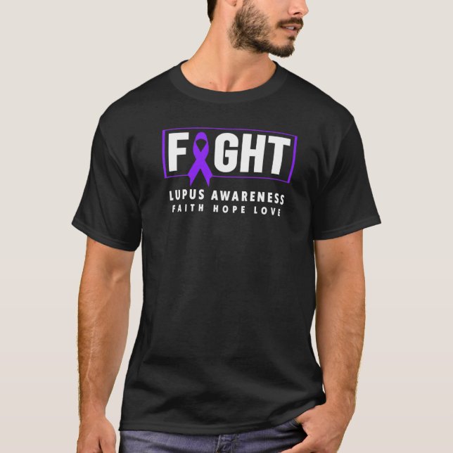 T-shirt Lutter Conscience du lupus Ribbon violet Lupus Lau (Devant)
