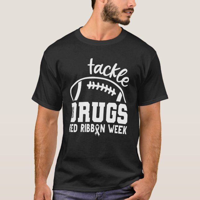 T-shirt Lutter contre la drogue Football Semaine du ruban  (Devant)