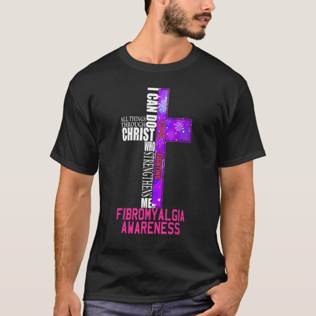 T-shirt Lutter contre la fibromyalgie guerrier violet Ruba (Devant)
