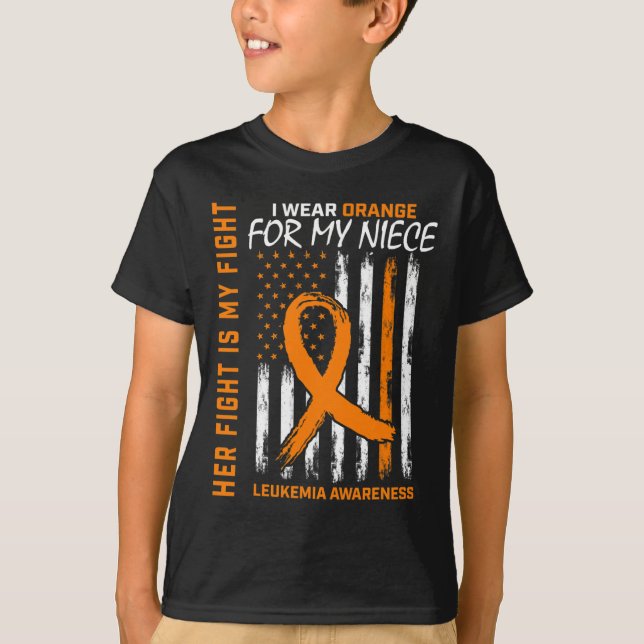 T-shirt Lutter contre la leucémie orange Sensibilisation a (Devant)